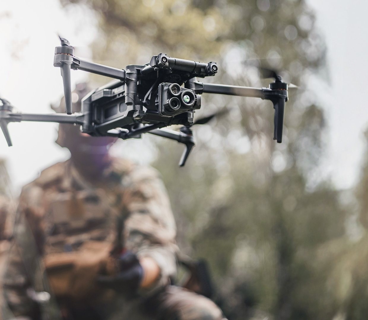 Anafi UKR drone in flight, offered through catalog partner Dronivo